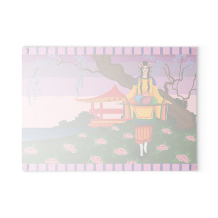 Elegance and Blooms Glass Cutting Board