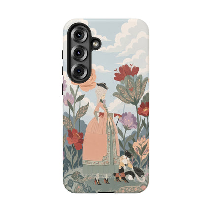 🌹🐈 The Lady And Puss In Boots Phone Case – Art Deco Floral Whimsy