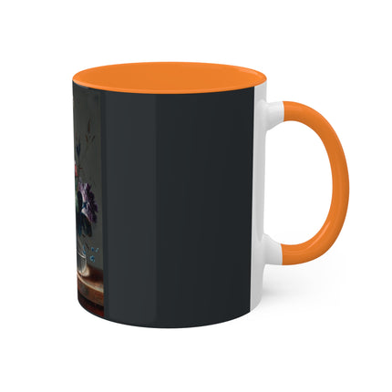 Floral Still Life by Johann Baptist Drechsler Colorful Mugs, 11oz