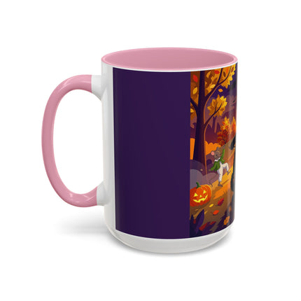 🐈‍⬛🎻 The Black Cat's Moonlit Melody Colorful Mug – Whimsical Halloween Music