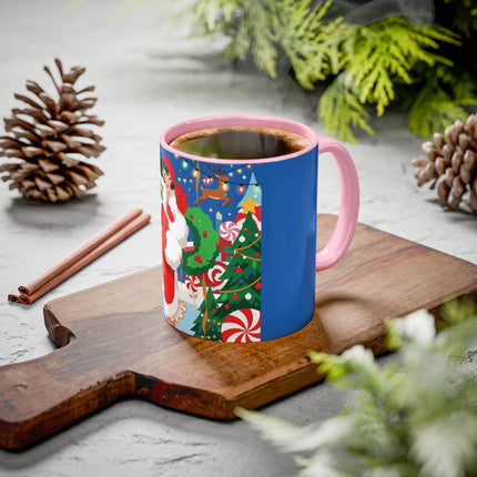 🦌🍬 The Lady Of The Peppermint Christmas Garden Colorful Mug – Colorful Art Deco Holiday Fantasy