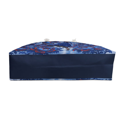 ☔💙 The Sapphire Rainfall Garden Weekender Bag – Art Deco Floral Elegance