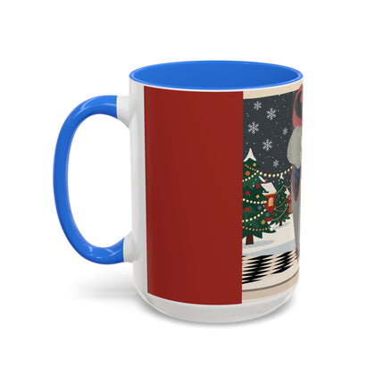 ❄️✨ The Winter Couture Promenade Colorful Mug – Art Deco Holiday Elegance