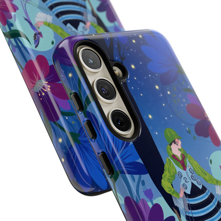 🌸🐦 The Lady Of The Midnight Bird Garden Phone Case – Art Deco Floral Fantasy