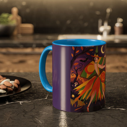🎃🧙 The Witch Of Jack-O'-Lantern Hollow Colorful Mug – Whimsical Halloween Charm