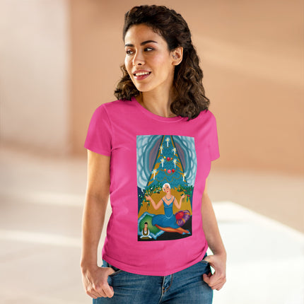 Art Deco Christmas Elegance Women's Midweight Cotton Tee