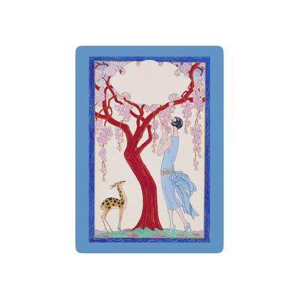 Woman, Fawn, and Red Tree by George Barbier Playing Cards