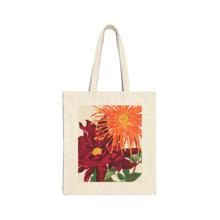 Dahlia by Tanigami Kônan Cotton Canvas Tote Bag