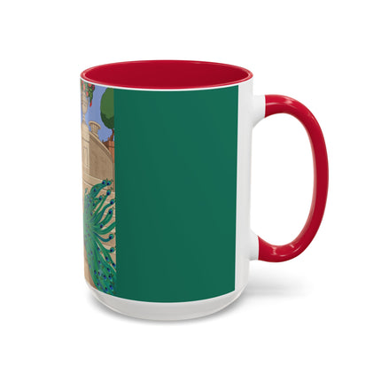 The Peacock's Admiration Colorful Mug (11oz, 15oz) – Rococo Elegance, Peacock Beauty & Garden Charm