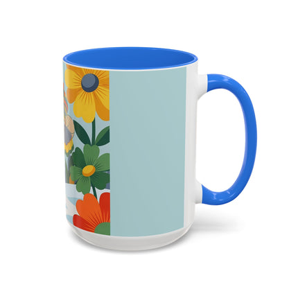 ❄️🌼 The Winter Flower Wanderer Colorful Mug – Colorful Art Deco Snow Fantasy