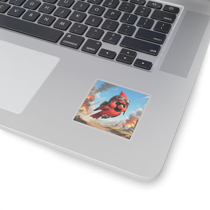 🐦✈️ The Cardinal Dive Bomber Kiss-Cut Sticker – Bold Flight & Fearless Adventure