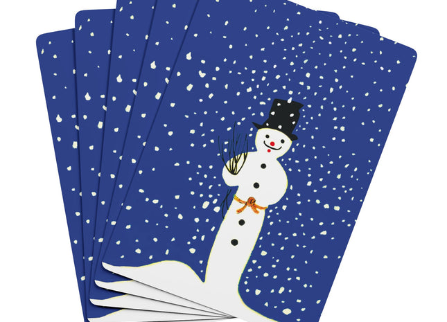 Snowman in Falling Snow Playing Cards