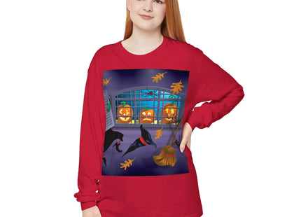 Whimsical Halloween Mischief Unisex Garment-dyed Long Sleeve T-Shirt