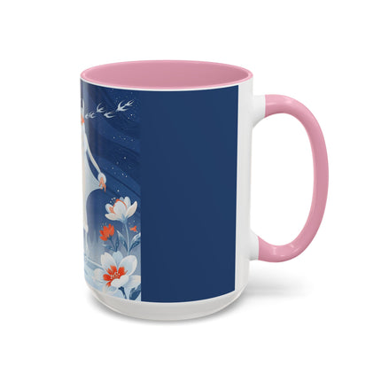 ❄️⛸️ The Winter Skater’s Flight Colorful Mug – Art Deco Floral Fantasy