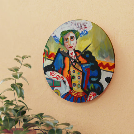A Mulher by Amadeo de Souza-Carosa Acrylic Wall Clock, Round and Square