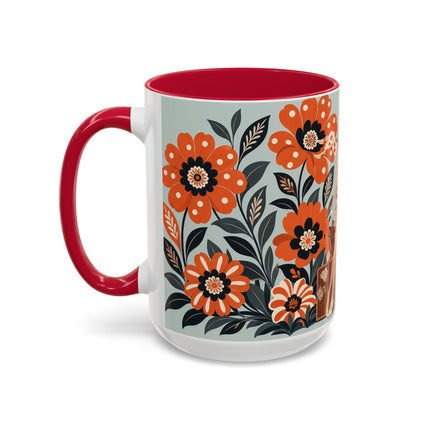 🧳🌼 The Grand Floral Voyage Colorful Mug – Art Deco Travel Elegance