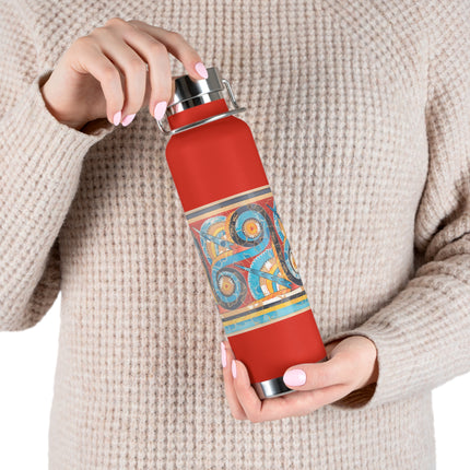 Reproduction of S-Spiral Frieze by Emile Gilliéron Copper Vacuum Insulated Bottle, 22oz