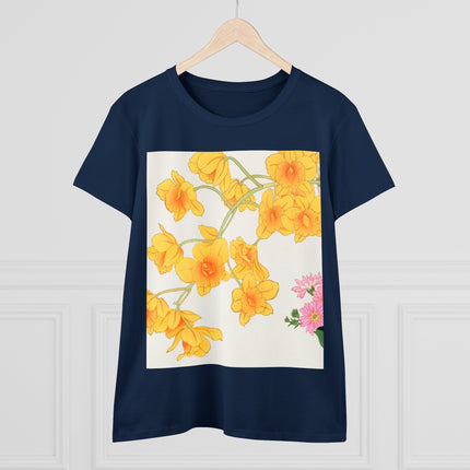 Golden Bow Orchid Women's Midweight Cotton Tee