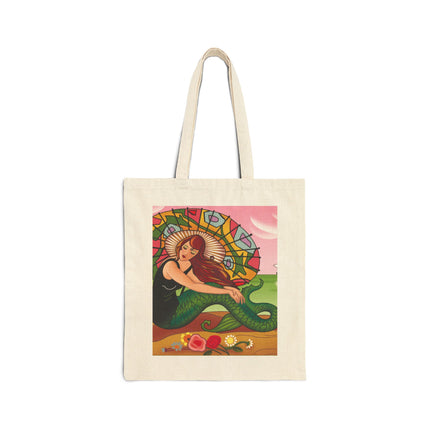 Siren Serenade Cotton Canvas Tote Bag