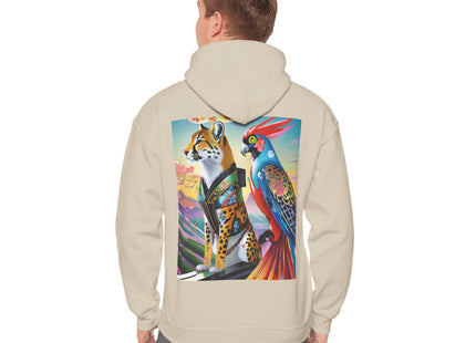 Cheetah and Parrot Cybernetic Duet – Heavy Blend™ Hooded Sweatshirt