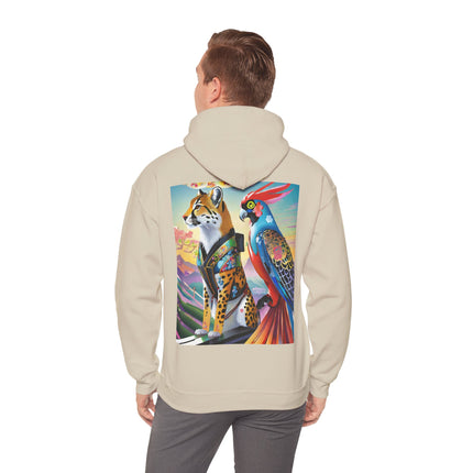 Cheetah and Parrot Cybernetic Duet – Heavy Blend™ Hooded Sweatshirt