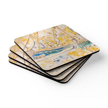 Saint-Tropez by Paul Signac Corkwood Coaster Set