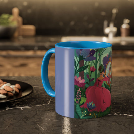 The Lady Of The Enchanted Mirror Colorful Mugs – Art Deco Botanical Elegance