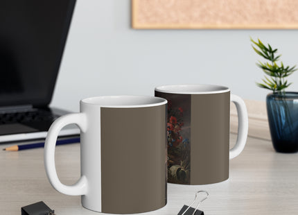 Floral Still Life With A Parrot And Ducks by Andrea Belvedere Ceramic Mug 11oz