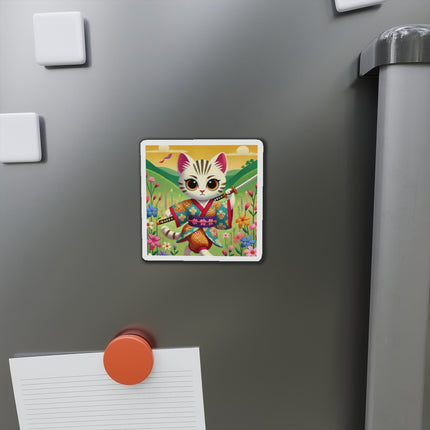 Samurai Kitten Die-Cut Magnets (5 Sizes)