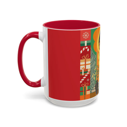 ❤️ The Lady Of The Candlelit Christmas Alcove Colorful Mug – Art Deco Holiday Elegance