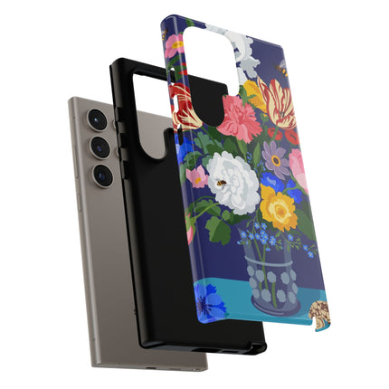 Midnight Floral Bouquet Phone Case – Vibrant Blooms & Enchanted Garden
