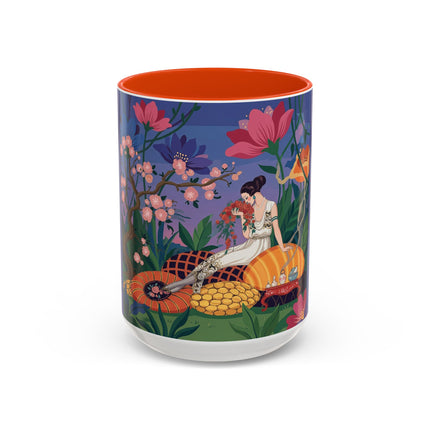 The Garden Of Quiet Reverie Colorful Mugs – Art Deco Botanical Serenity