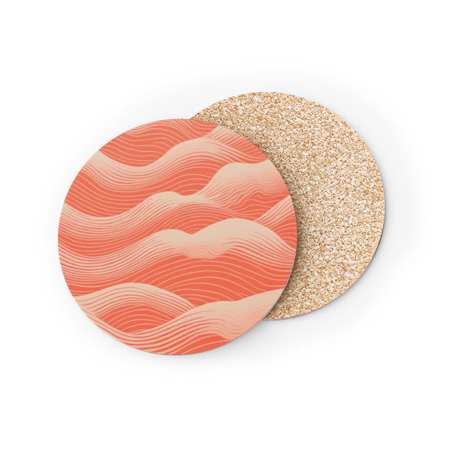 Hues of Orange and Beige Wave Pattern Coasters