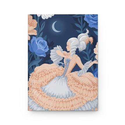 🌙🌹 The Moonlit Rose Masquerade Hardcover Journal – Art Deco Fashion Illustration