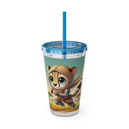 Swift Cheetah Sunsplash Tumbler with Straw, 16oz