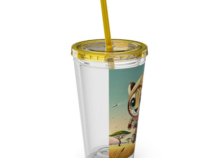 Swift Cheetah Sunsplash Tumbler with Straw, 16oz