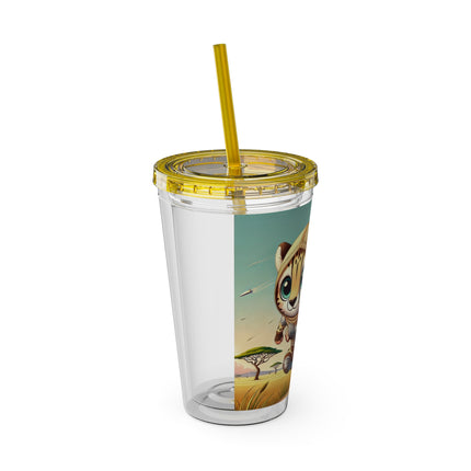 Swift Cheetah Sunsplash Tumbler with Straw, 16oz