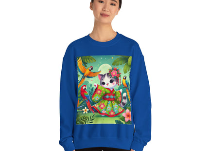 Parrot Dance of the Geisha Kitten Heavy Blend™ Crewneck Sweatshirt