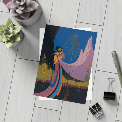 🌸🏔️ The Lady Of The Mountain Garden Postcard Bundles – Art Deco Floral Reverie