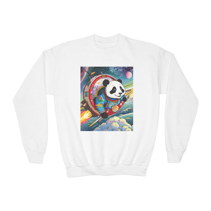 Panda-naut Youth Crewneck Sweatshirt – Cosmic Adventure & Playful Exploration