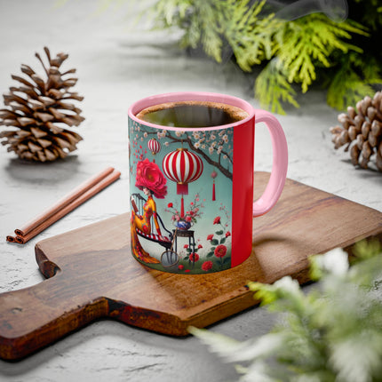 Reading in a Painted Garden Colorful Mugs (11oz, 15oz)