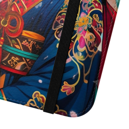 🦊⚔️ Cyberpunk Samurai Maiden Flip Case – Neon Grace & Warrior Courage