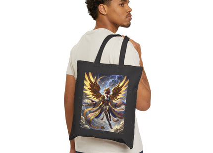 Valkyrie Descending Through Storm Cotton Canvas Tote Bag