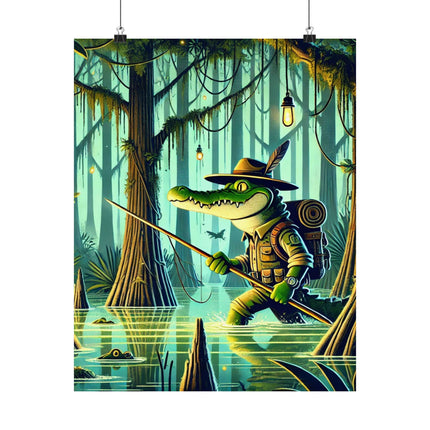 🐊🌿 Swamp Stalker Matte Vertical Poster – Mystery, Power & Primal Adventure