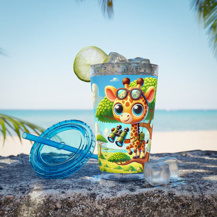 Giraffe Lookout Sunsplash Tumbler with Straw, 16oz