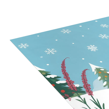🌺❄️ The Lady Of The Scarlet Winter Garden Greeting Card – Art Deco Holiday Fantasy