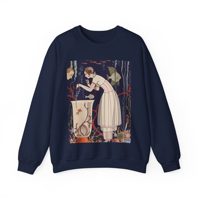 L'Etourdissant Petit Poisson (The Dazzling Little Fish) by George Barbier Heavy Blend™ Crewneck Sweatshirt