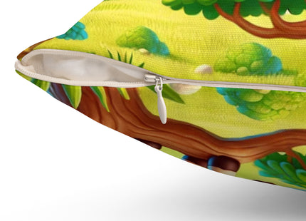 Giraffe Lookout Spun Polyester Square Pillow