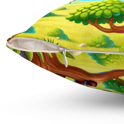 Giraffe Lookout Spun Polyester Square Pillow