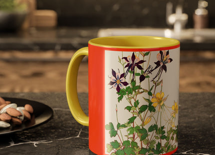 Aquilegia Flowers by Tanigami Kônan Colorful Mugs (11oz, 15oz)